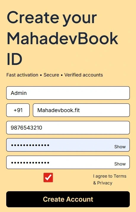 Create MahadevBook ID login Process explained step by step