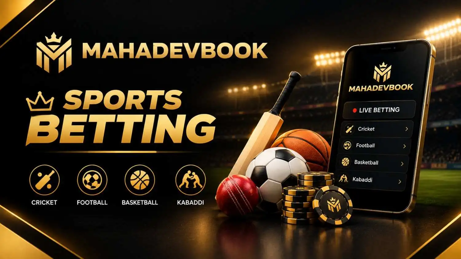 Mahadev Book Betting Hero Banner for Cricket, Football and Online Sports Betting